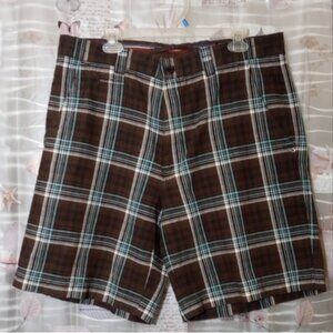 Daniel Cremieux Premium DENIM 100% COTTON Men Shorts Size 36 Brown Teal White